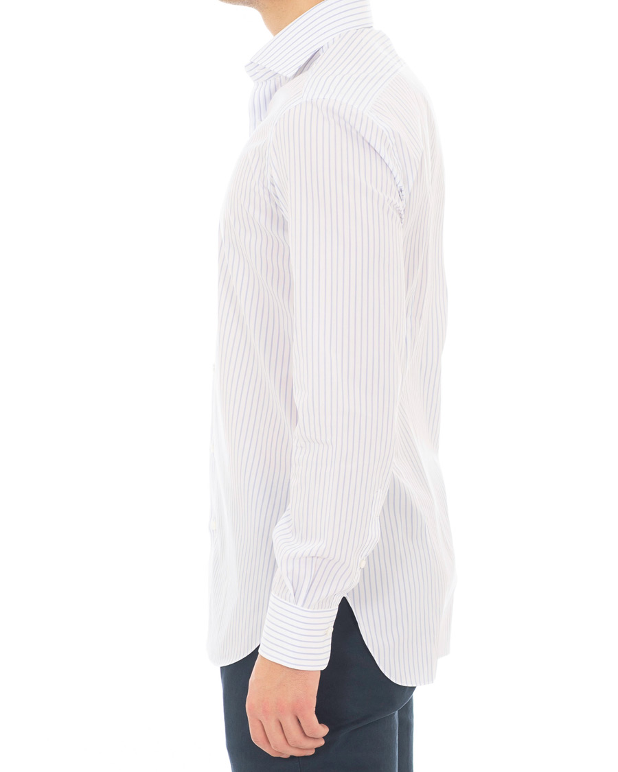 Herr | Skjortor | Barba Napoli | Napoli Slim Fit Classic Stripe Shirt White/Blue