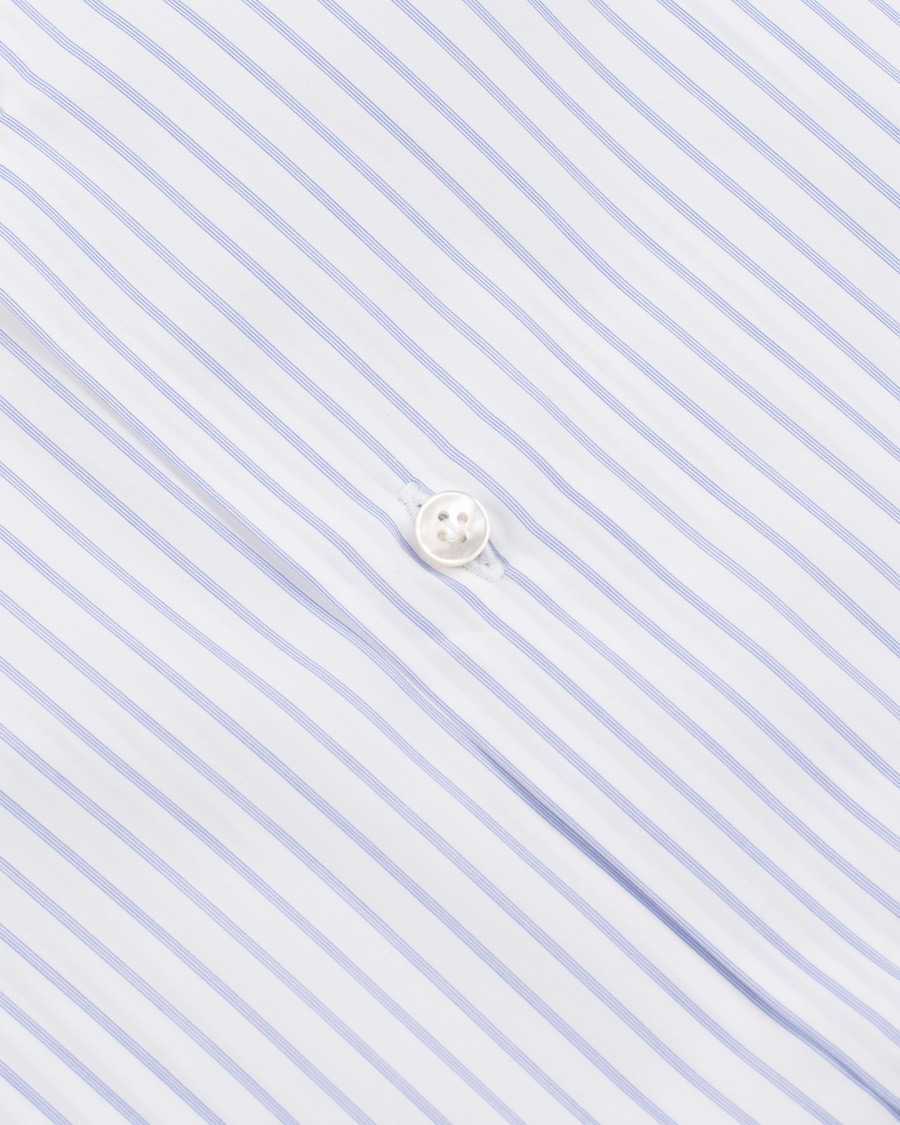 Herr | Skjortor | Barba Napoli | Napoli Slim Fit Classic Stripe Shirt White/Blue