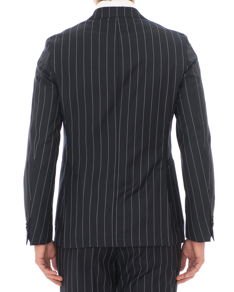Herr | Kostymer | Oscar Jacobson | Erik Double Breasted Stripe Blazer Navy