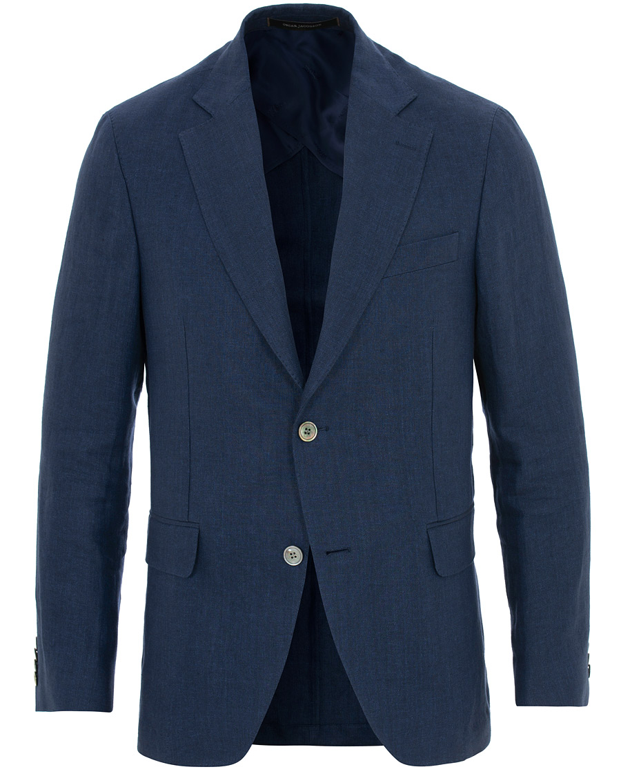 Herr | Kavajer | Oscar Jacobson | Egel Linen Blazer Blue