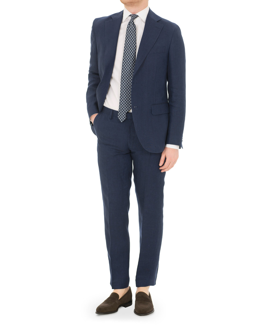 Herr | Kavajer | Oscar Jacobson | Egel Linen Blazer Blue
