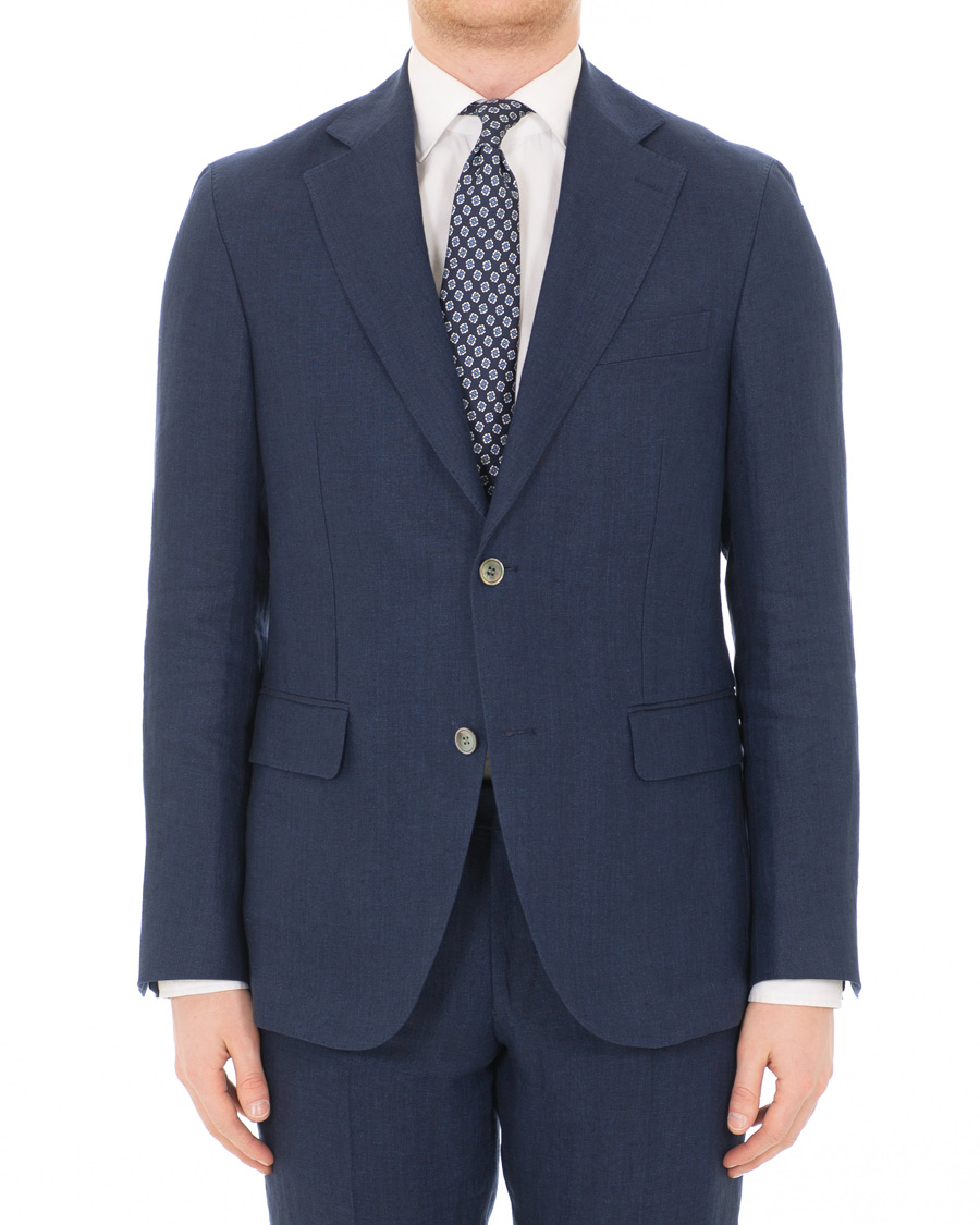 Herr | Kavajer | Oscar Jacobson | Egel Linen Blazer Blue