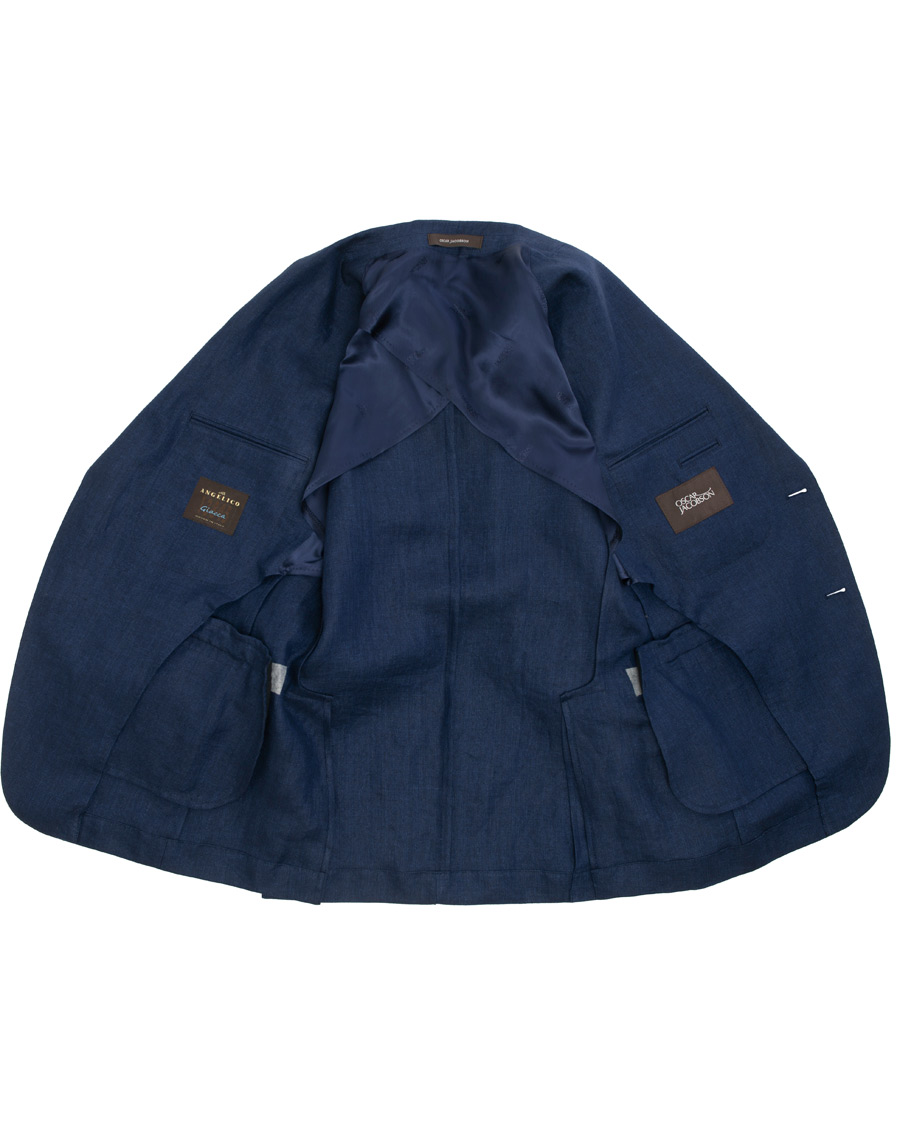 Herr | Kavajer | Oscar Jacobson | Egel Linen Blazer Blue