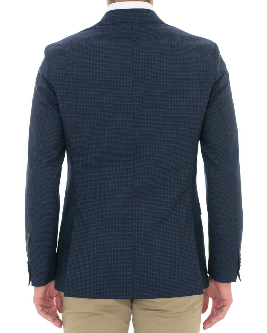 Herr | Kavajer | Oscar Jacobson | Ego Wool Mini Check Blazer Navy