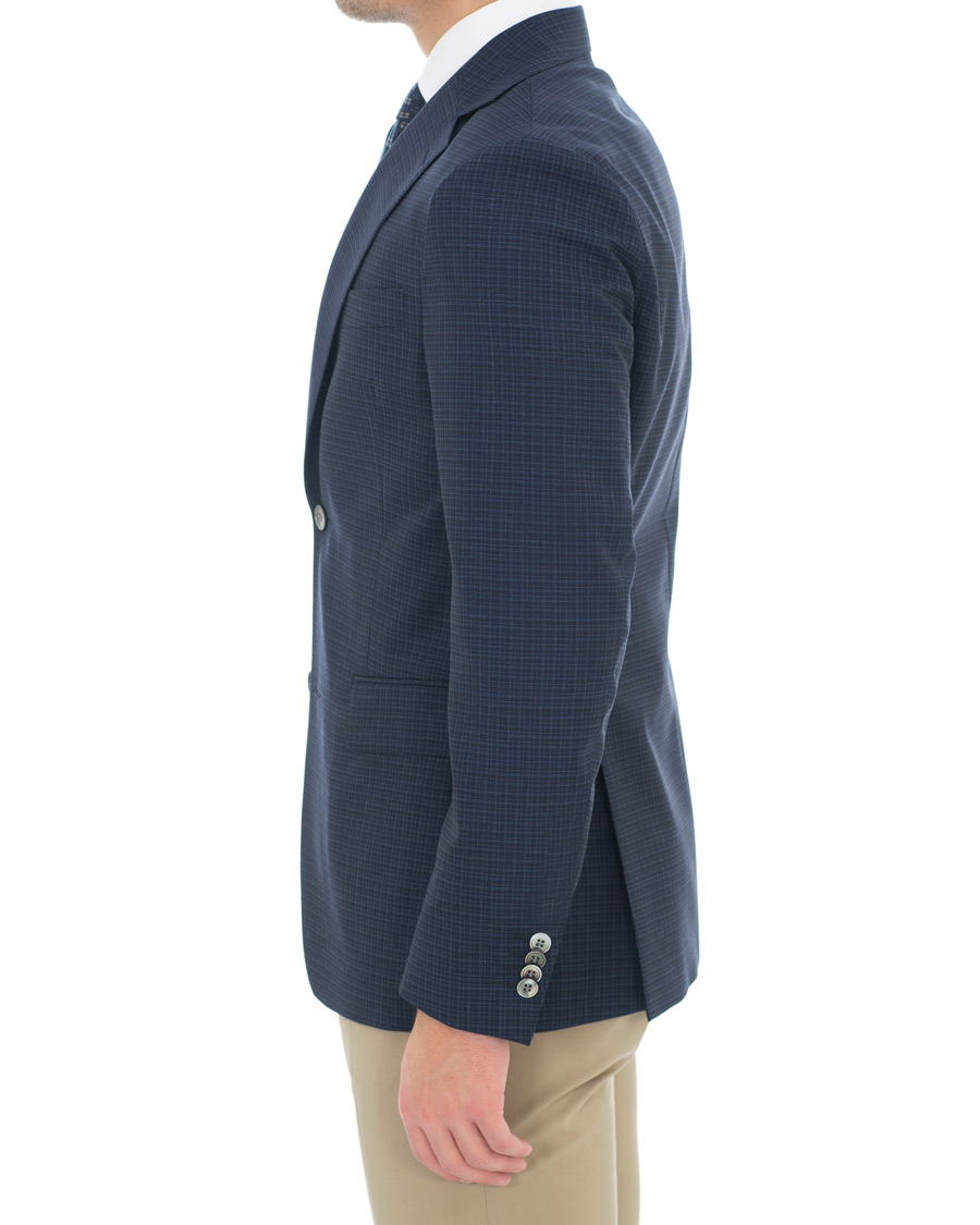 Herr | Kavajer | Oscar Jacobson | Ego Wool Mini Check Blazer Navy