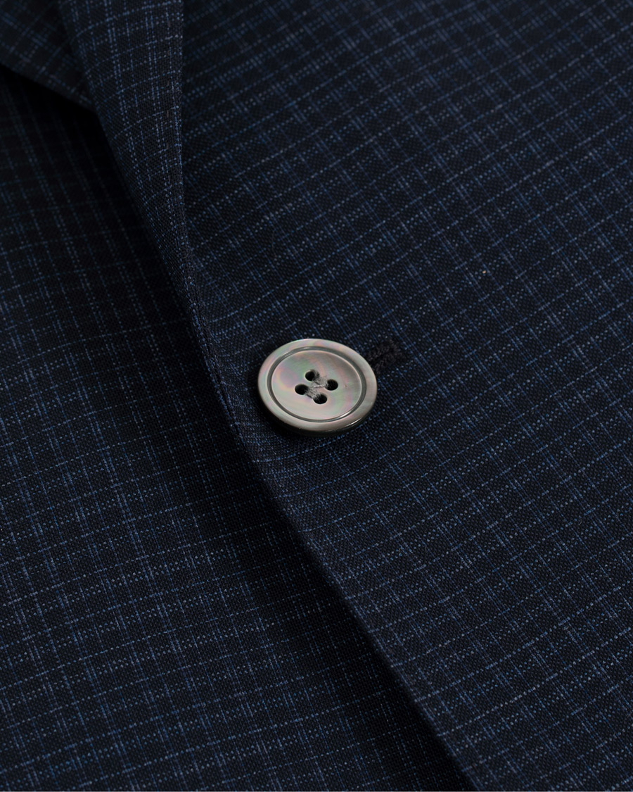 Herr | Kavajer | Oscar Jacobson | Ego Wool Mini Check Blazer Navy