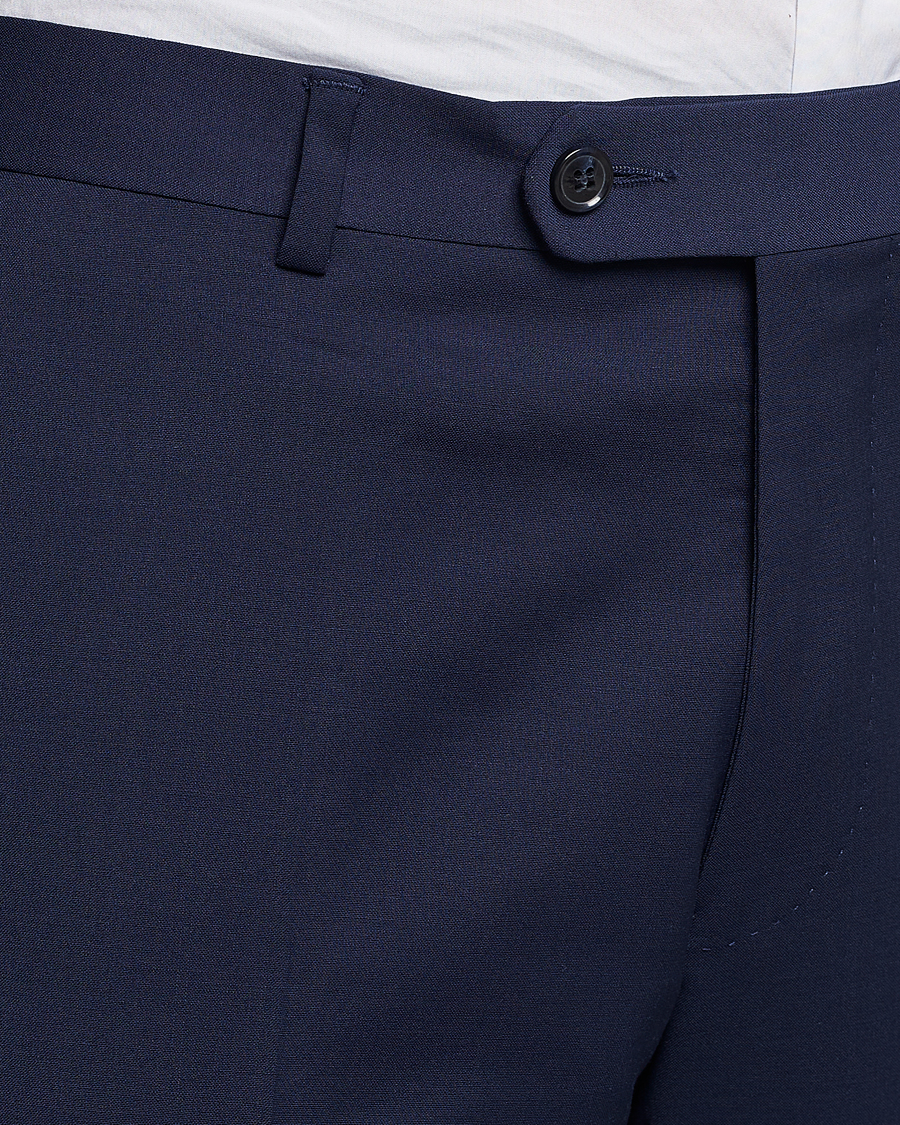 Herr | Byxor | Oscar Jacobson | Denz Wool Stretch Trousers Blue