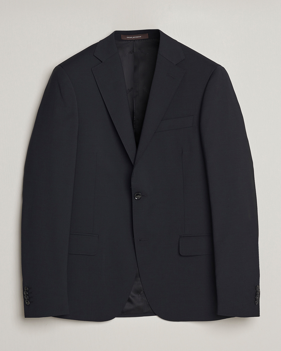 Herr | Kavajer | Oscar Jacobson | Edmund Wool Stretch Blazer Black