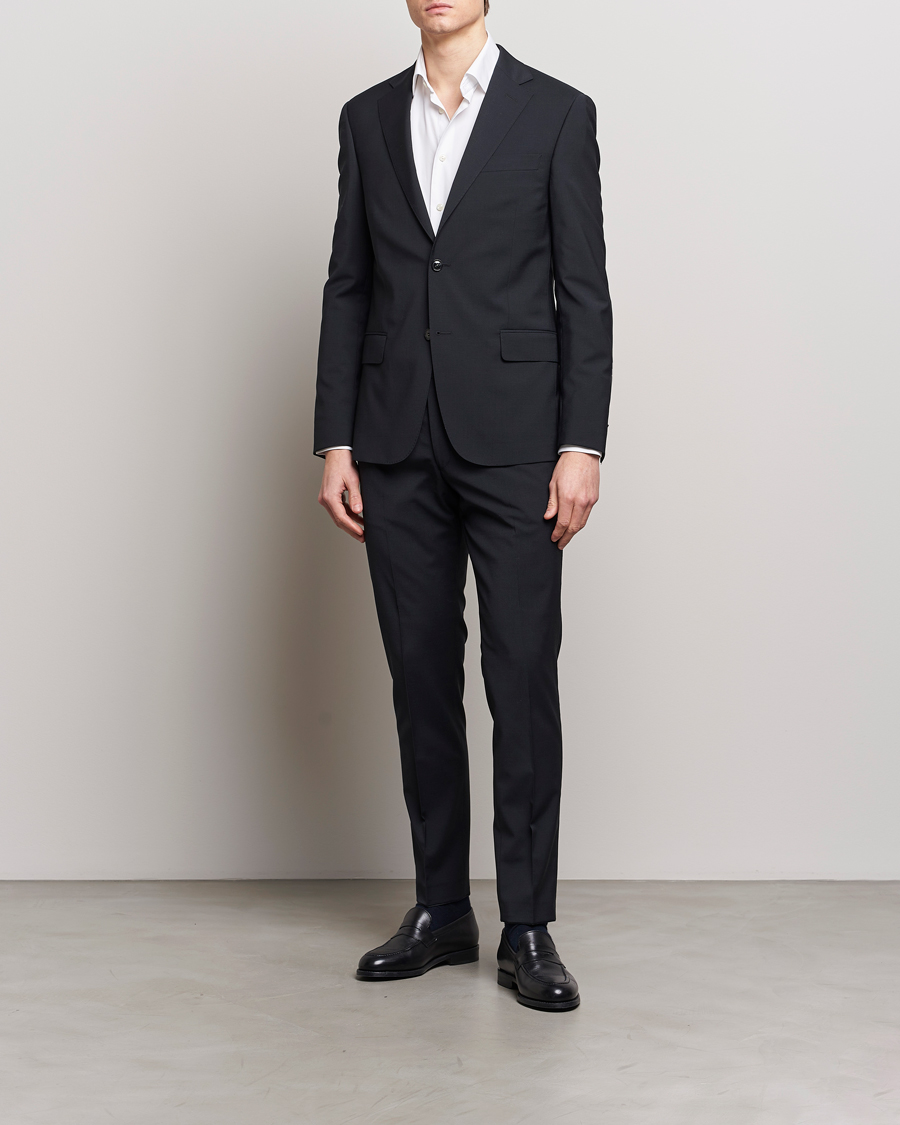 Herr | Kavajer | Oscar Jacobson | Edmund Wool Stretch Blazer Black