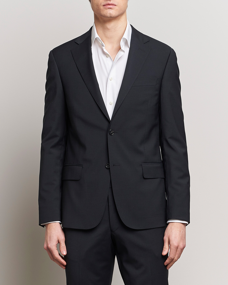 Herr | Business & Beyond | Oscar Jacobson | Edmund Wool Stretch Blazer Black