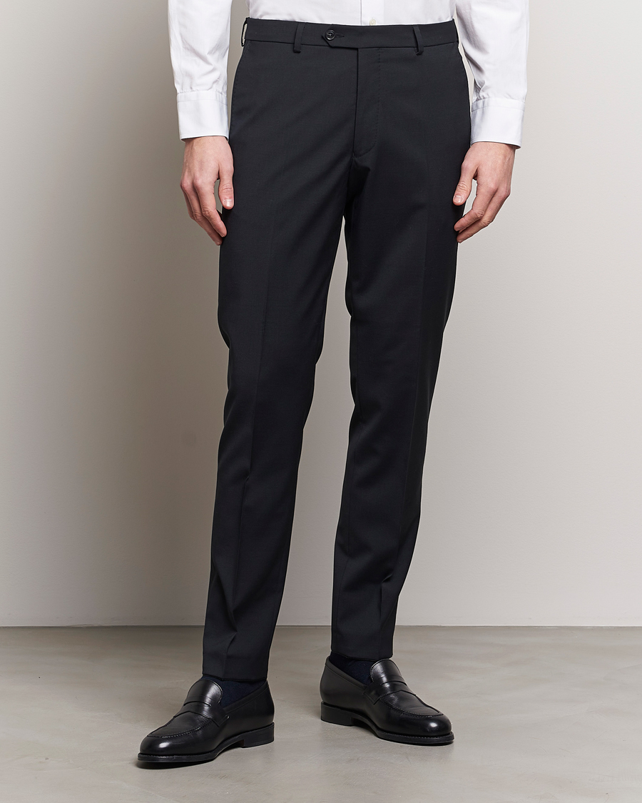 Herr | Oscar Jacobson | Oscar Jacobson | Denz Wool Stretch Trousers Black