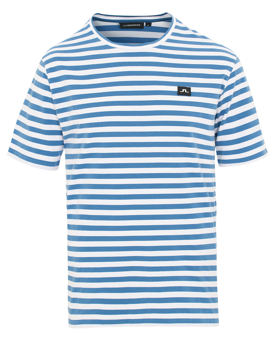 Herr | T-Shirts | J.Lindeberg | Charles Stripe Tee Work Blue