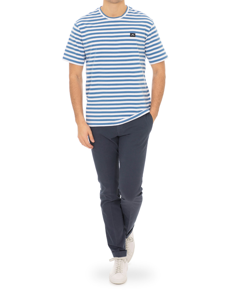 Herr | T-Shirts | J.Lindeberg | Charles Stripe Tee Work Blue