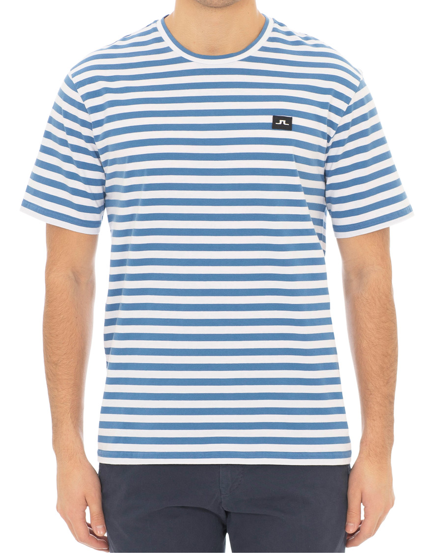 Herr | T-Shirts | J.Lindeberg | Charles Stripe Tee Work Blue