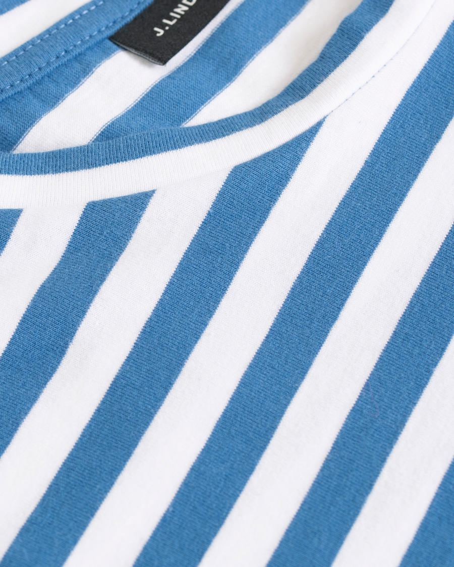 Herr | T-Shirts | J.Lindeberg | Charles Stripe Tee Work Blue
