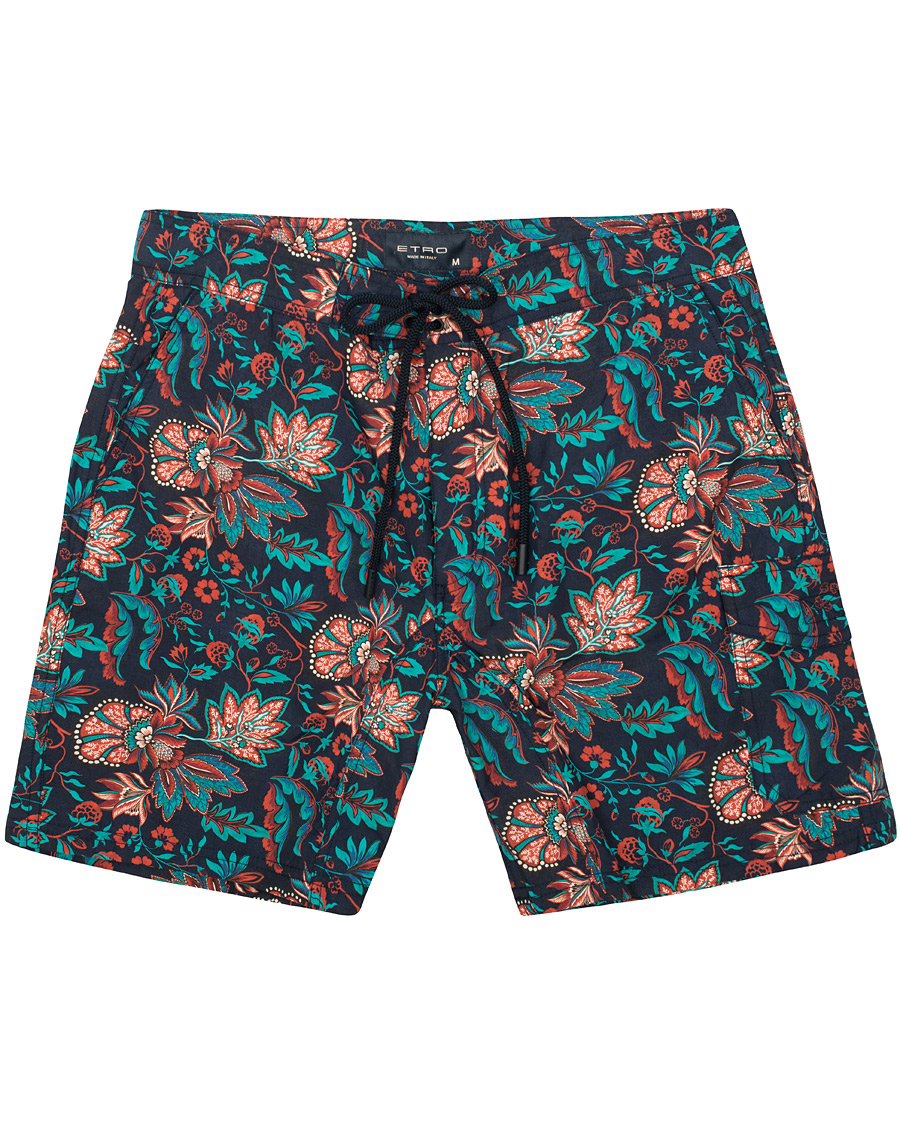 Herr | Badbyxor | Etro | Long Island Flower Swim Trunk Dark Blue