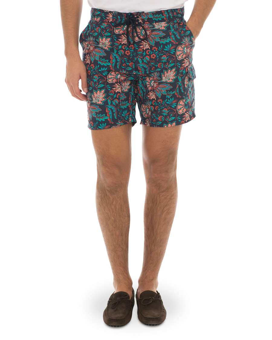Herr | Badbyxor | Etro | Long Island Flower Swim Trunk Dark Blue