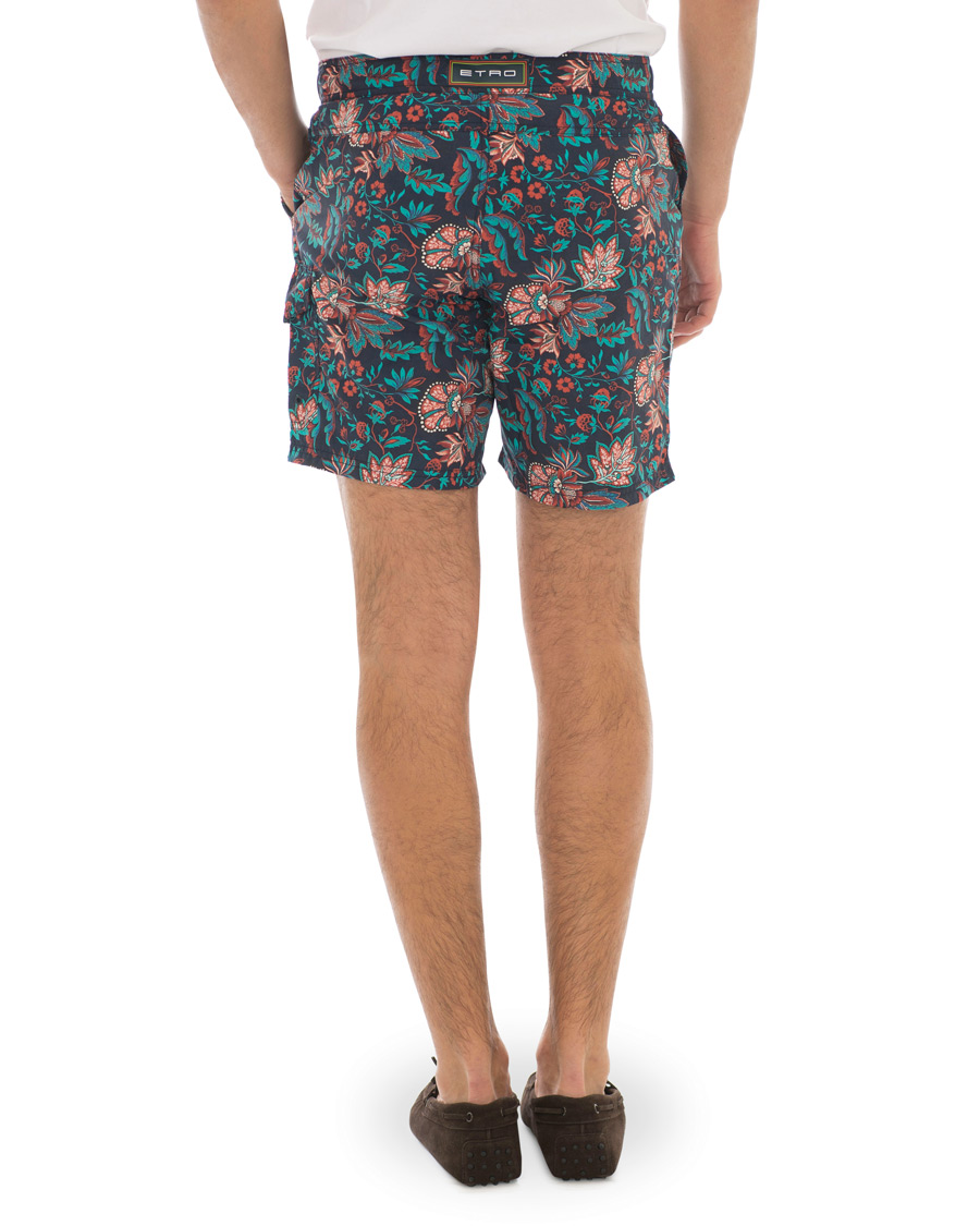 Herr | Badbyxor | Etro | Long Island Flower Swim Trunk Dark Blue