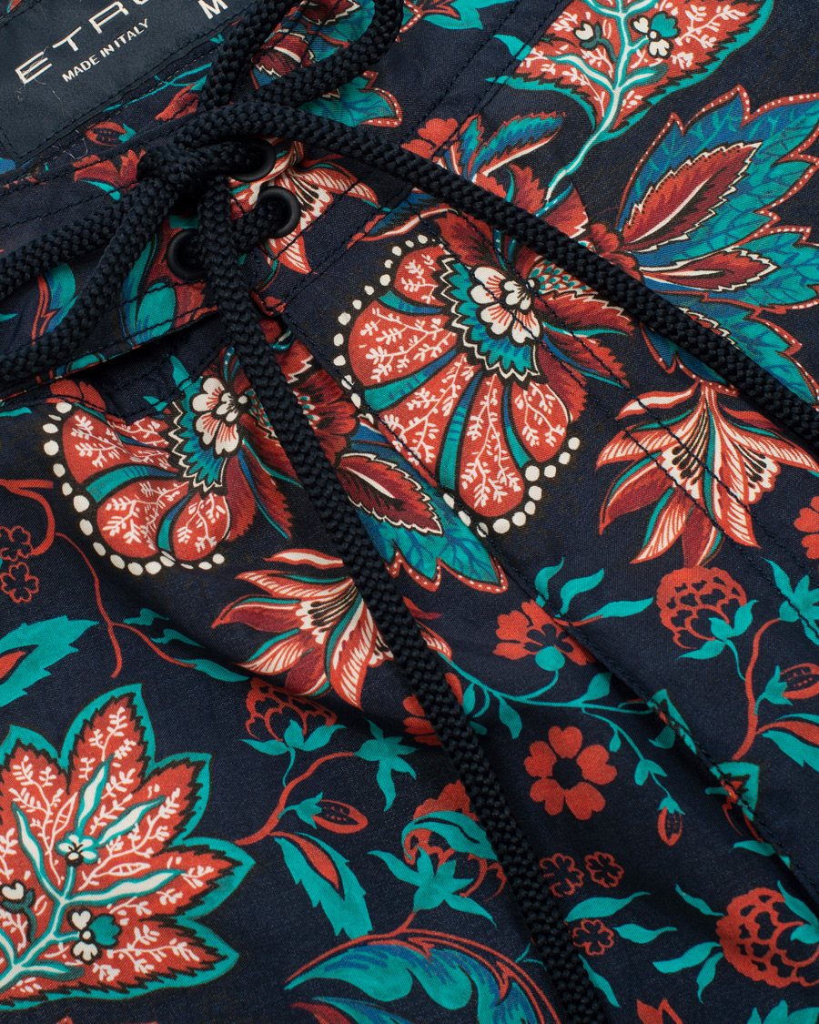 Herr | Badbyxor | Etro | Long Island Flower Swim Trunk Dark Blue