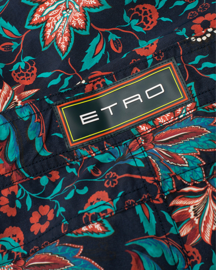 Herr | Badbyxor | Etro | Long Island Flower Swim Trunk Dark Blue