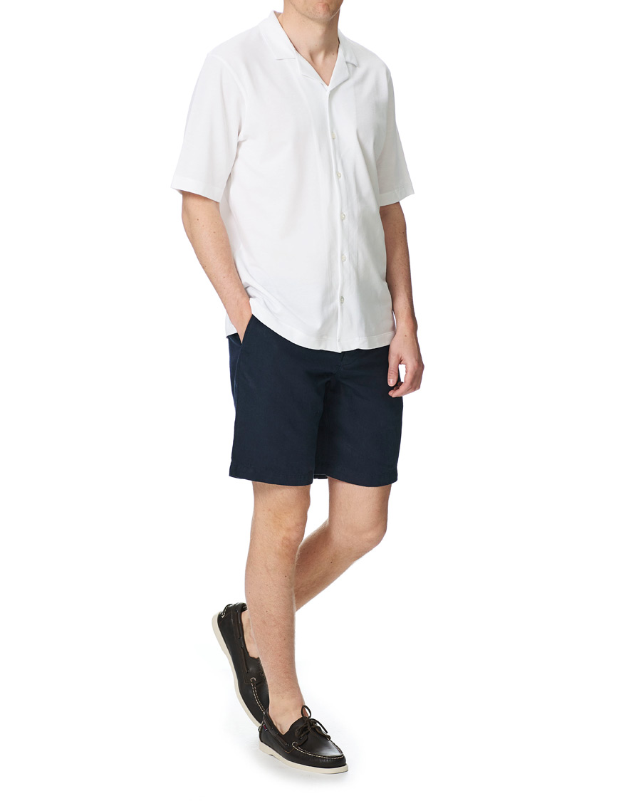 Herr | Skjortor | Sunspel | Short Sleeve Pique Shirt White