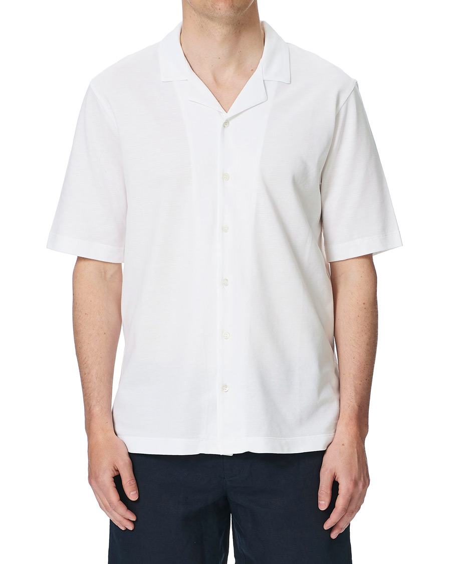 Herr | Skjortor | Sunspel | Short Sleeve Pique Shirt White