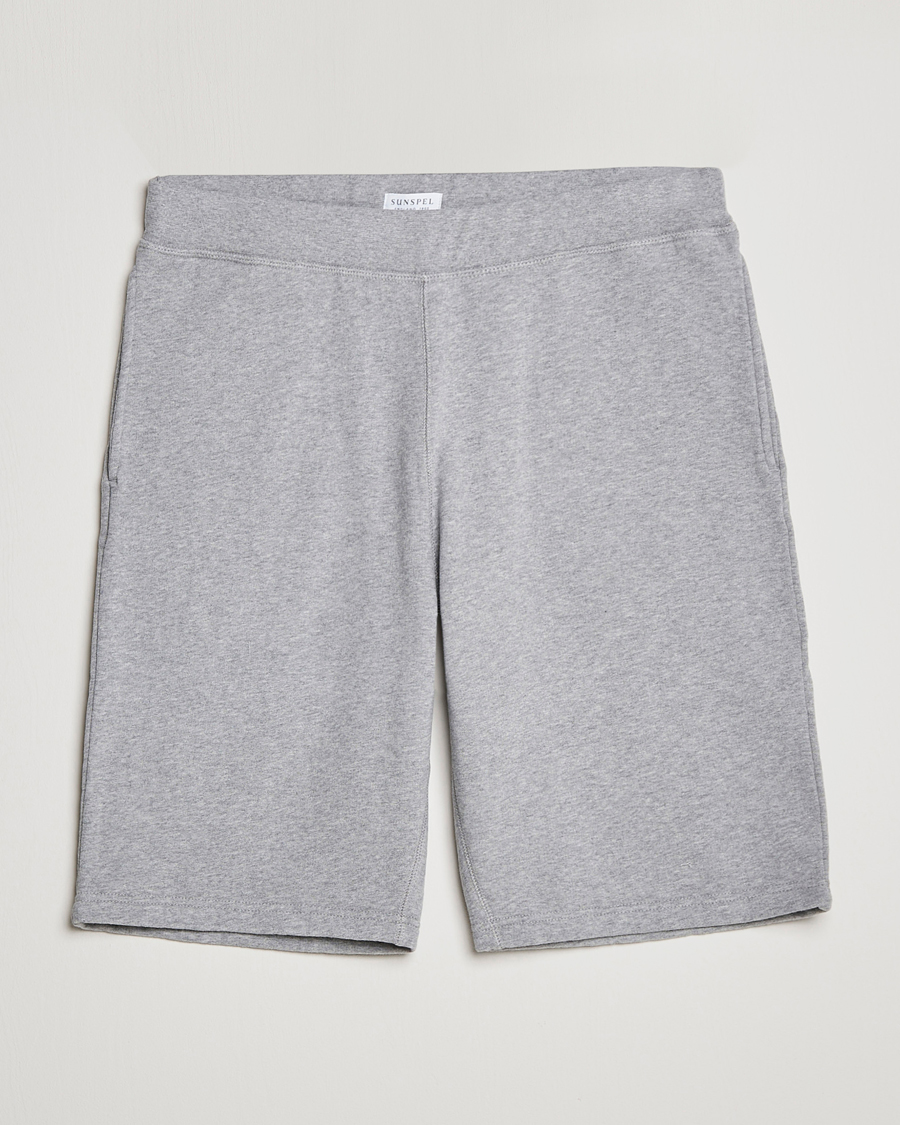 Herr | Shorts | Sunspel | Loopback Shorts Grey Melange
