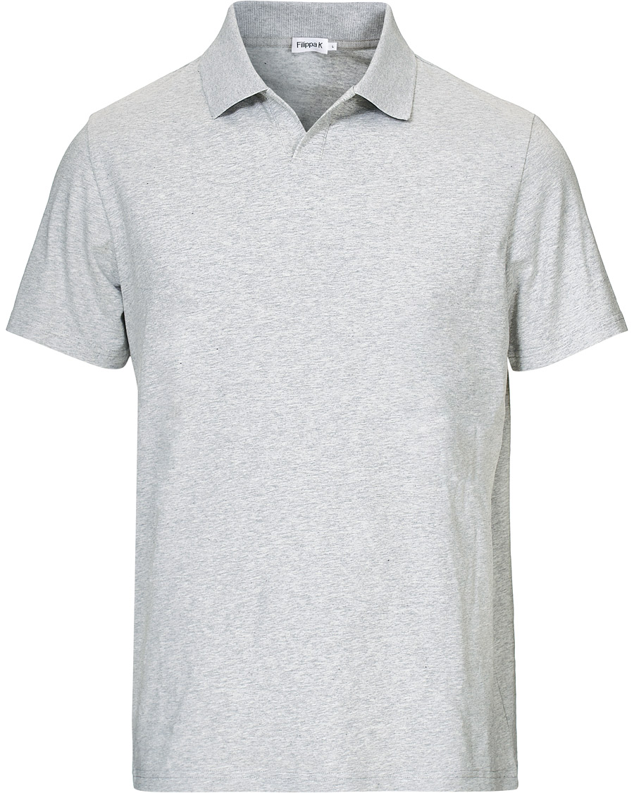 Herr | Pikéer | Filippa K | Soft Lycra Polo T-Shirt Light Grey Melange