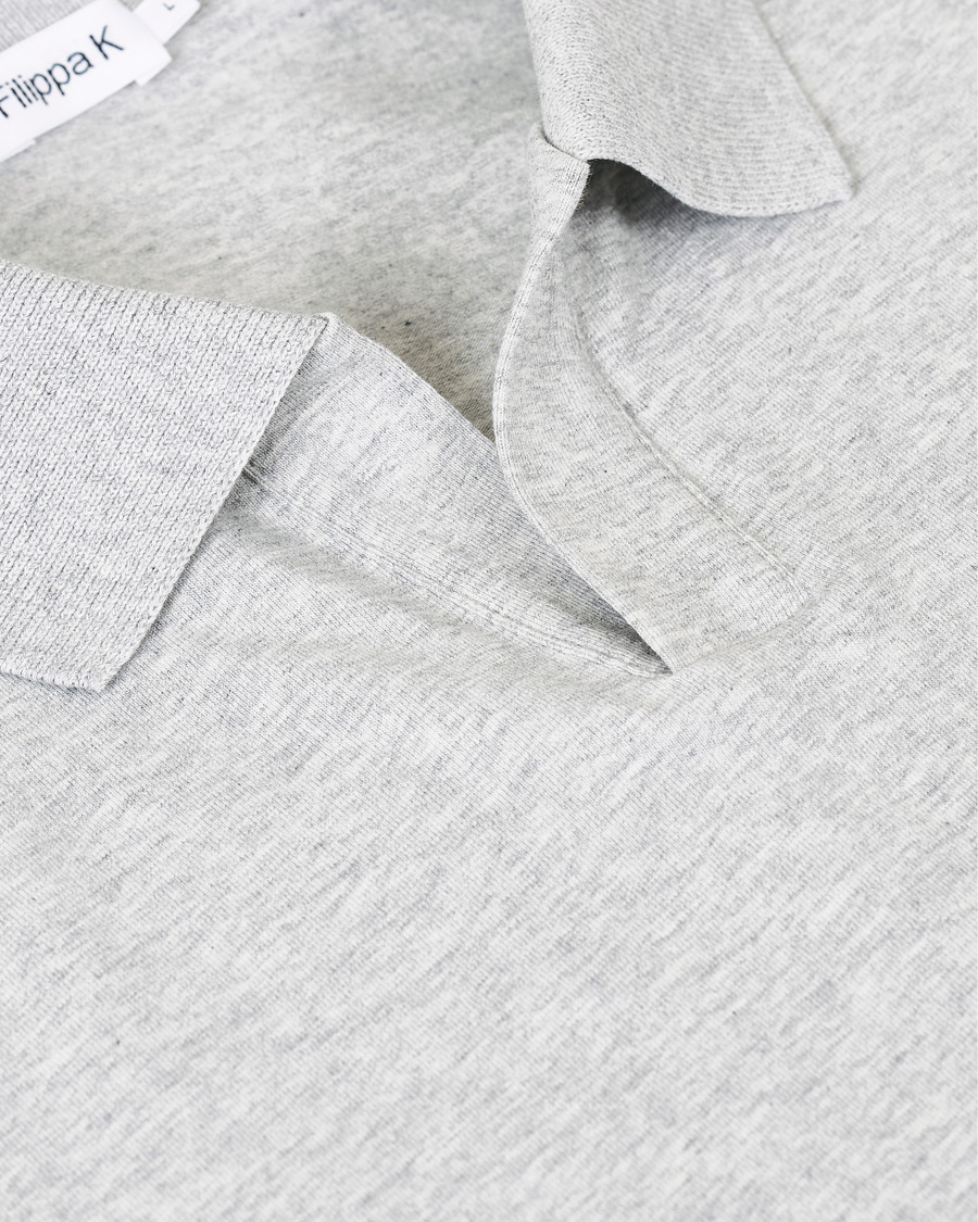 Herr | Pikéer | Filippa K | Soft Lycra Polo T-Shirt Light Grey Melange