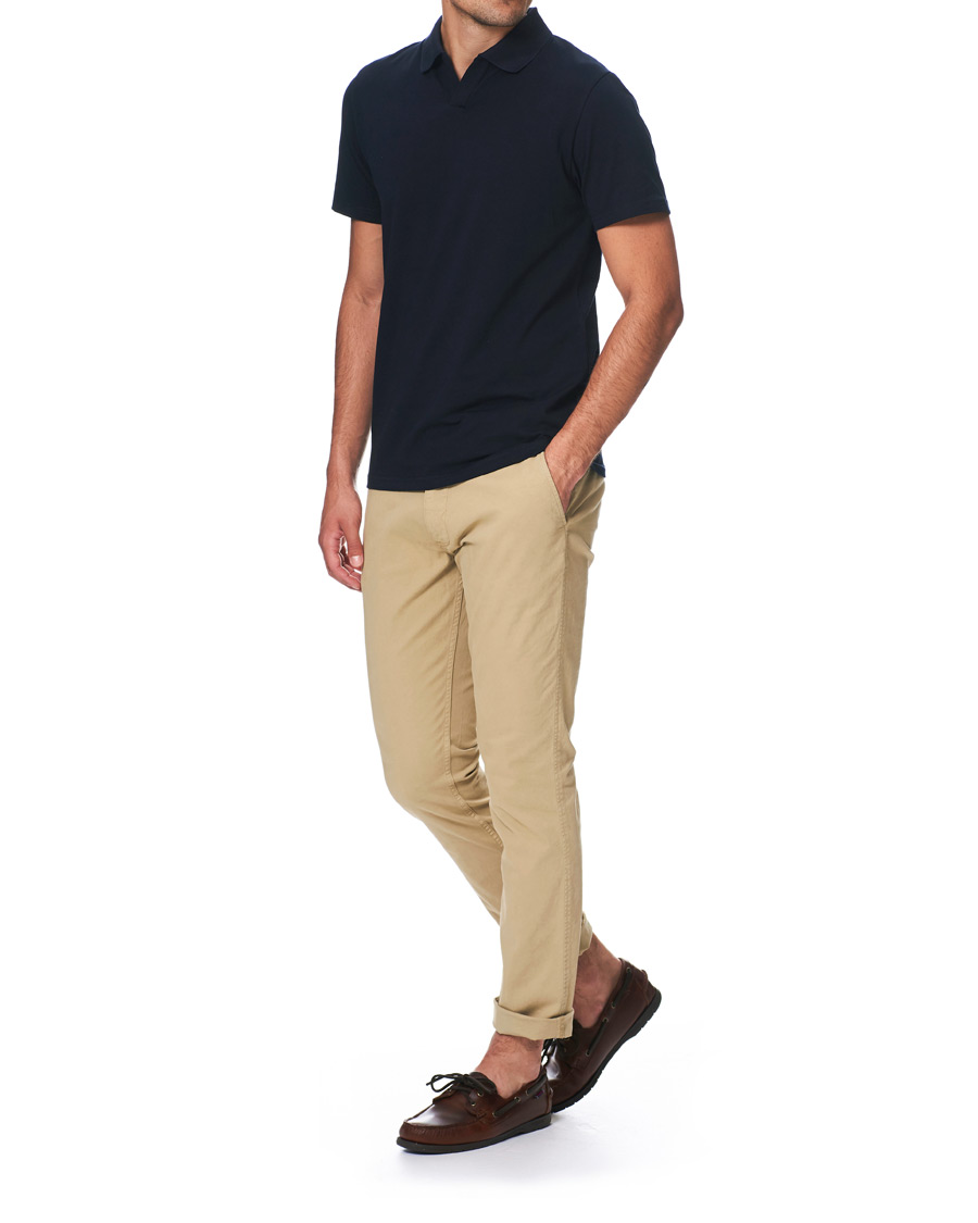 Herr | Pikéer | Filippa K | Soft Lycra Polo T-Shirt Navy