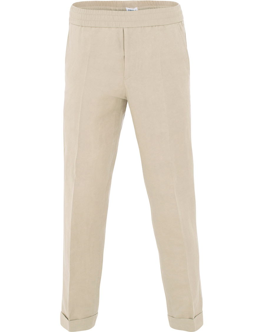 Herr | Byxor | Filippa K | Terry Cropped Linen Slacks Khaki