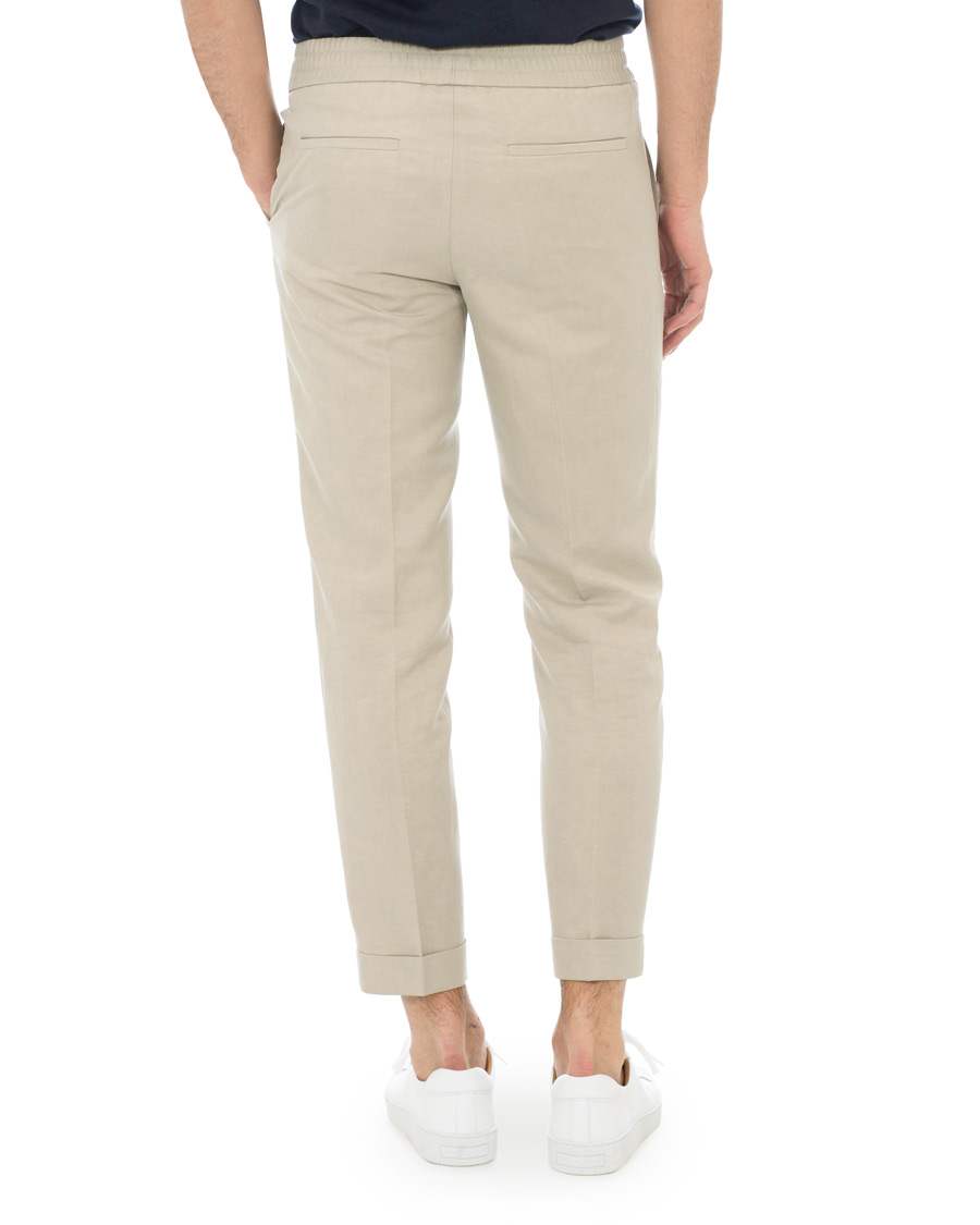 Herr | Byxor | Filippa K | Terry Cropped Linen Slacks Khaki