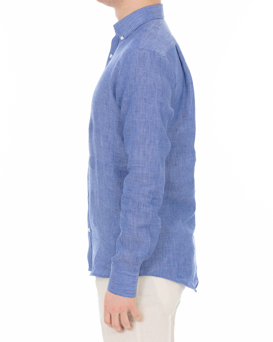 Herr | Skjortor | Tiger of Sweden | Fenald Button Down Linen Shirt Blue
