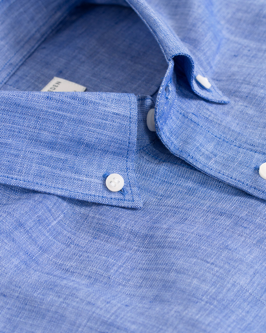 Herr | Skjortor | Tiger of Sweden | Fenald Button Down Linen Shirt Blue