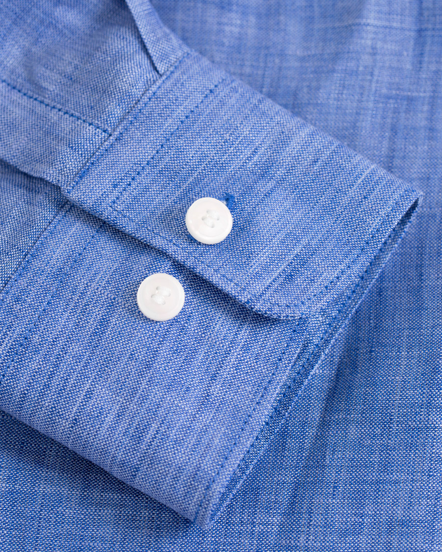 Herr | Skjortor | Tiger of Sweden | Fenald Button Down Linen Shirt Blue