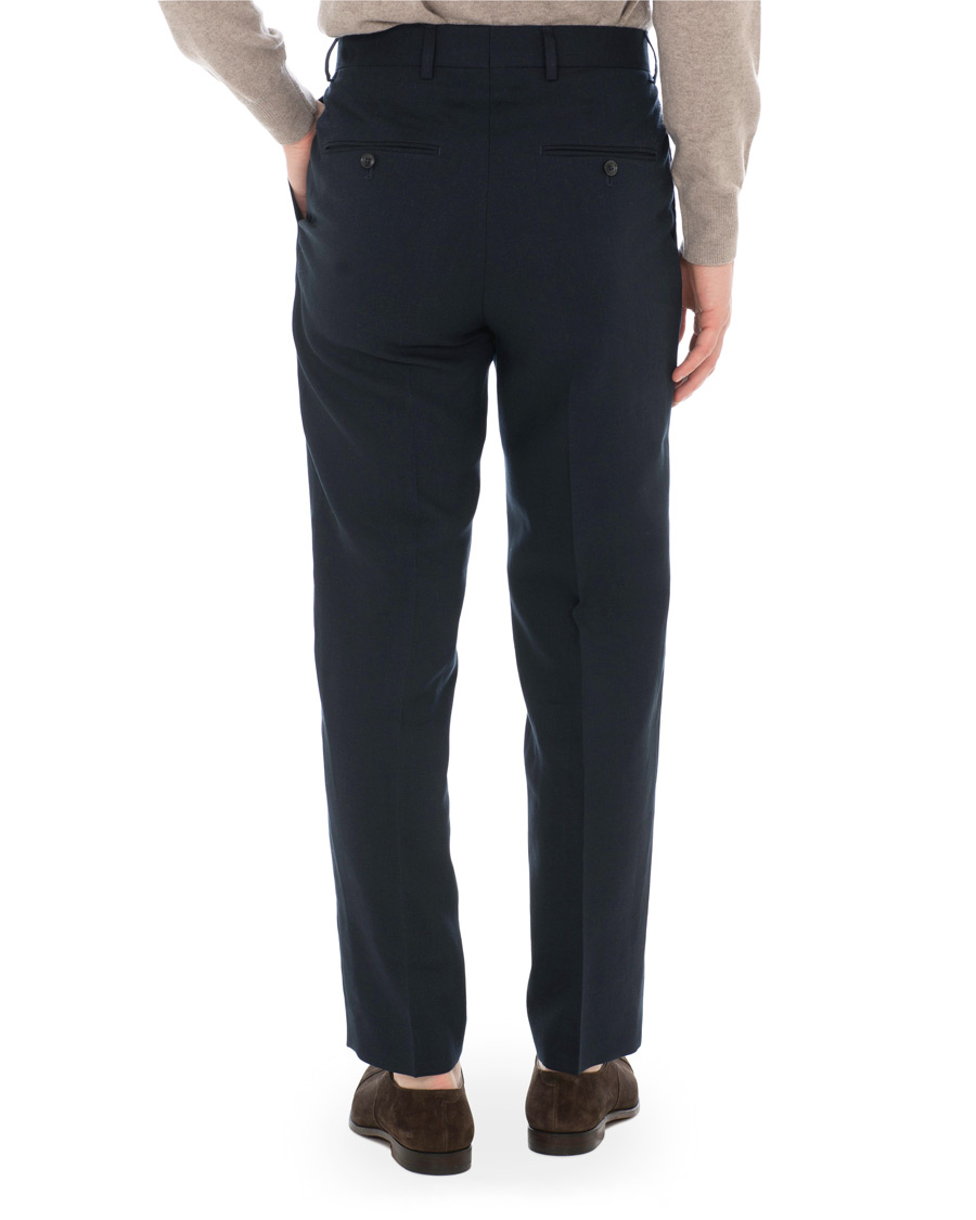 Herr | Byxor | Tiger of Sweden | Trolosa Double Pleated Linen Trousers Navy