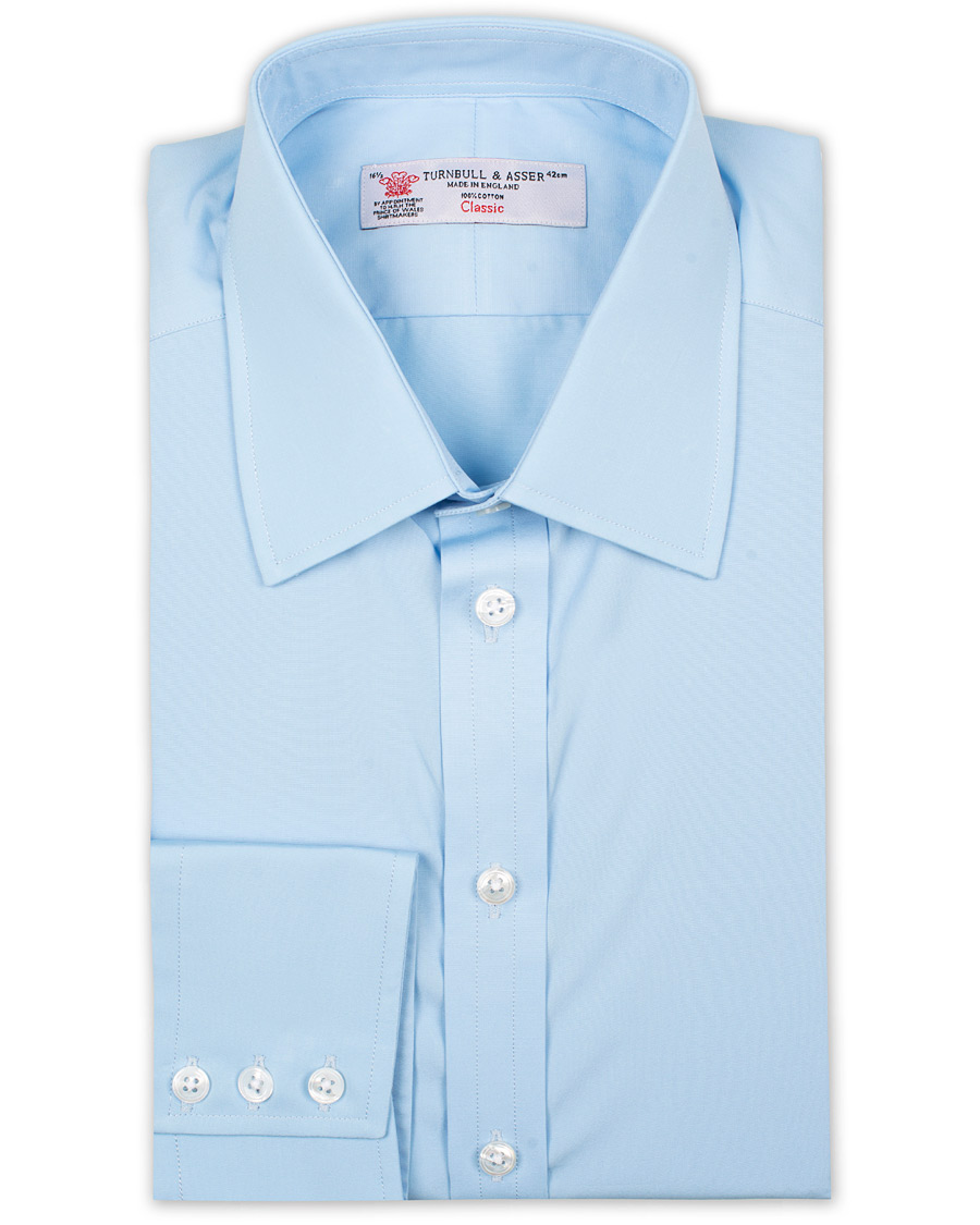 Herr | Skjortor | Turnbull & Asser | Regular Fit T&A Collar Poplin Shirt Light Blue
