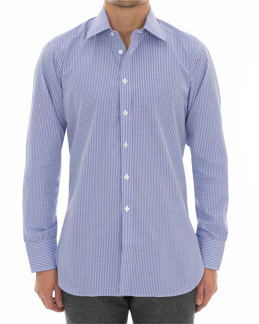 Herr | Skjortor | Turnbull & Asser | Regular Fit Check Poplin Shirt Blue/White