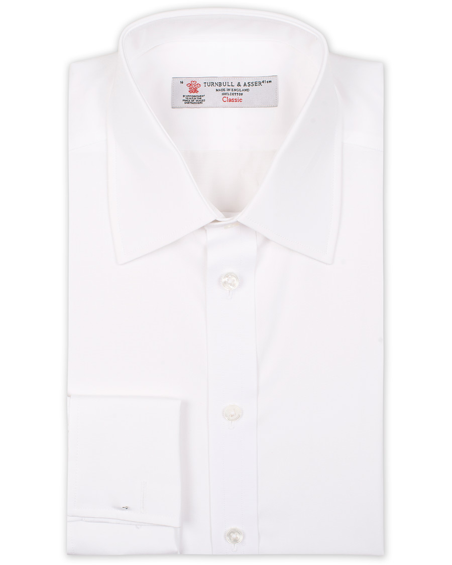 Herr | Skjortor | Turnbull & Asser | Regular Fit Double Cuff Poplin Shirt White