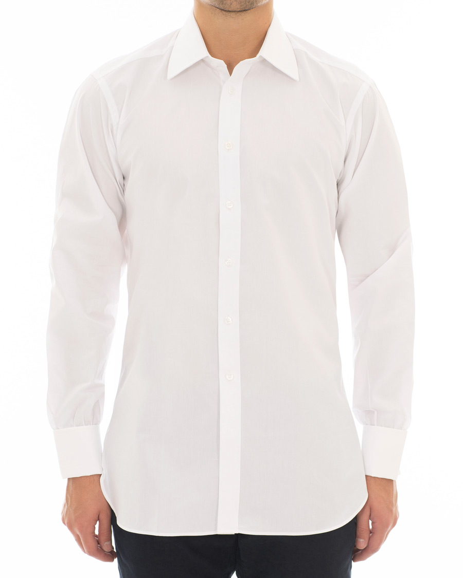 Herr | Skjortor | Turnbull & Asser | Regular Fit Double Cuff Poplin Shirt White