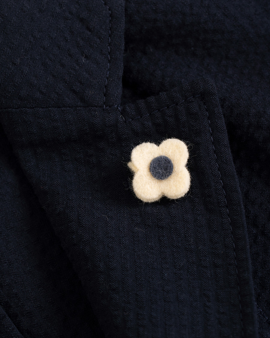 Herr | Kavajer | Lardini | Unlined Seersucker Patch Pocket Shirt Blazer Navy