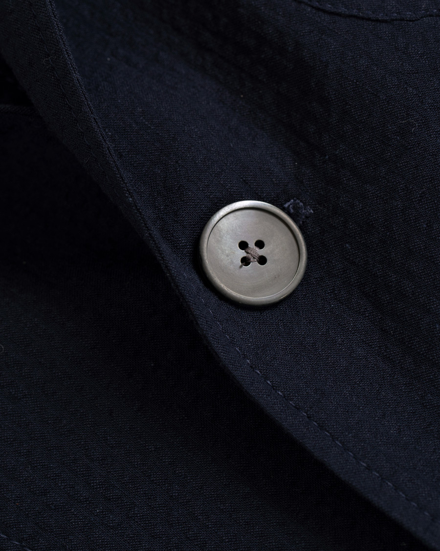 Herr | Kavajer | Lardini | Unlined Seersucker Patch Pocket Shirt Blazer Navy