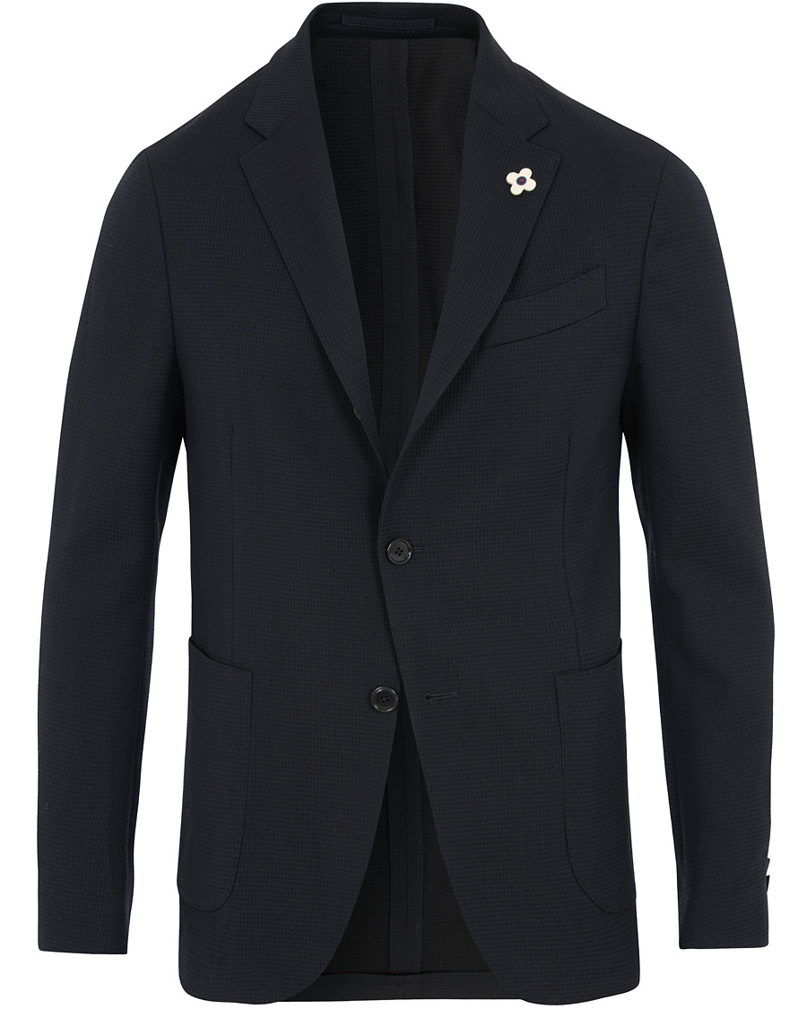 Herr | Kavajer | Lardini | Wool Cotton Travel Blazer Navy