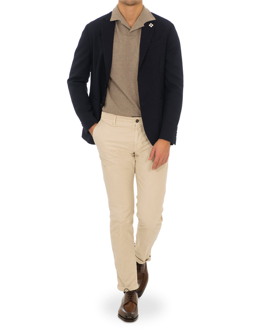 Herr | Kavajer | Lardini | Wool Cotton Travel Blazer Navy