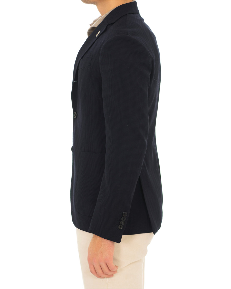 Herr | Kavajer | Lardini | Wool Cotton Travel Blazer Navy