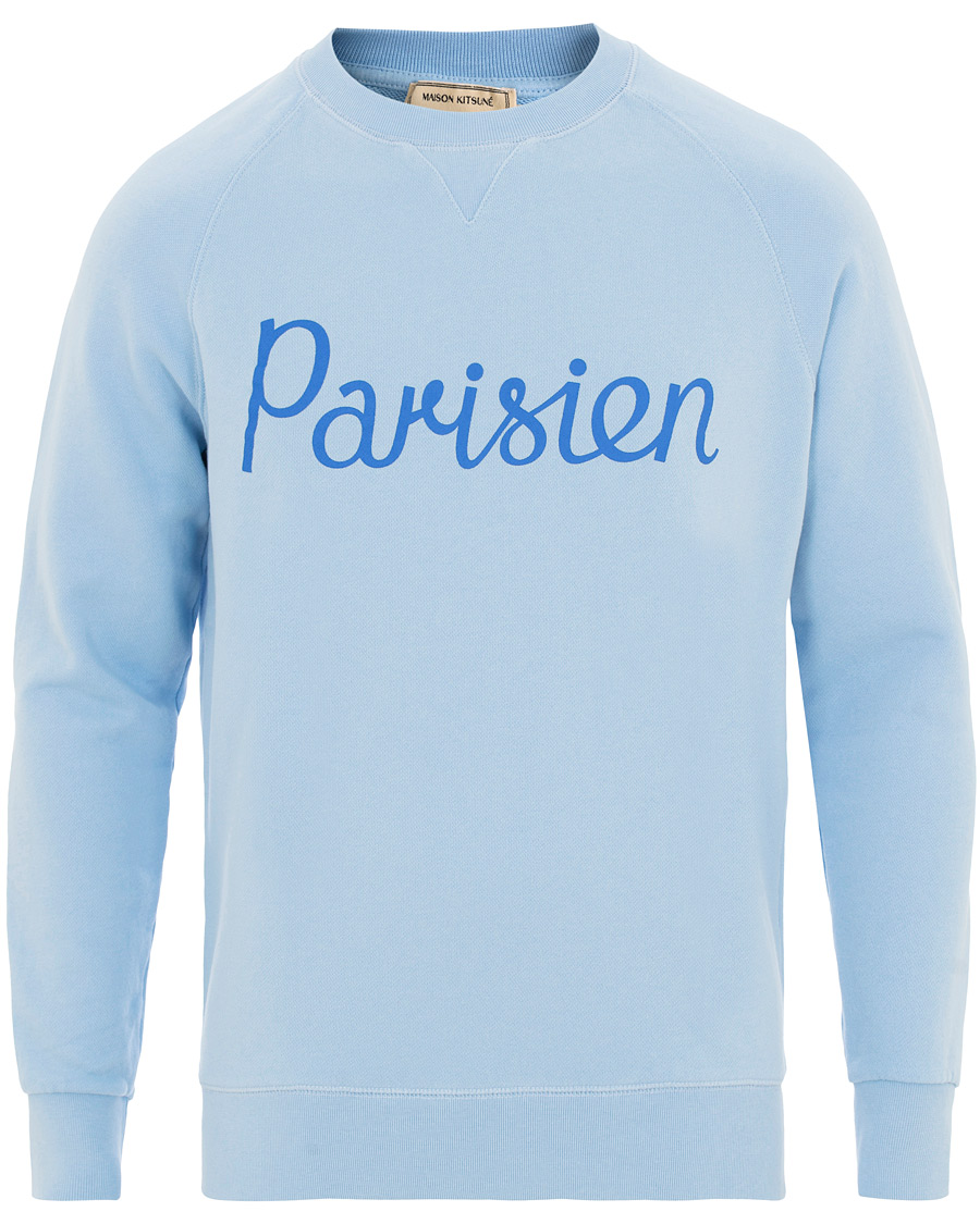 Herr | Tröjor | Maison Kitsuné | Sweatshirt Parisien Light Blue