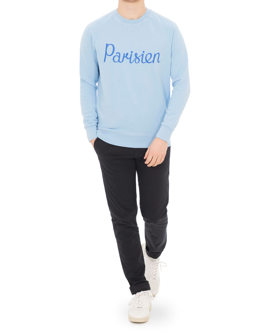 Herr | Tröjor | Maison Kitsuné | Sweatshirt Parisien Light Blue