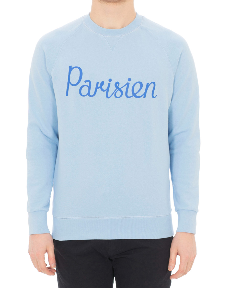 Herr | Tröjor | Maison Kitsuné | Sweatshirt Parisien Light Blue