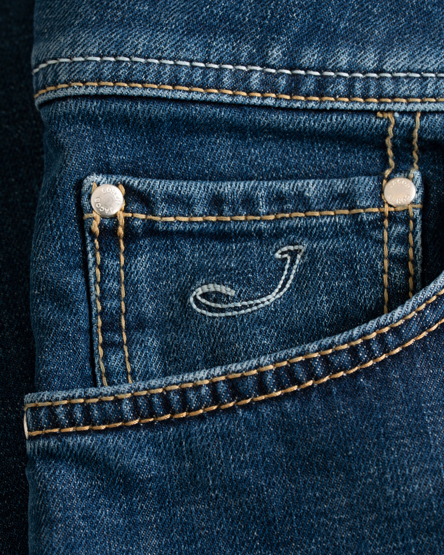 Herr | Jeans | Jacob Cohën | 622 Slim Fit Jeans Mid Blue 