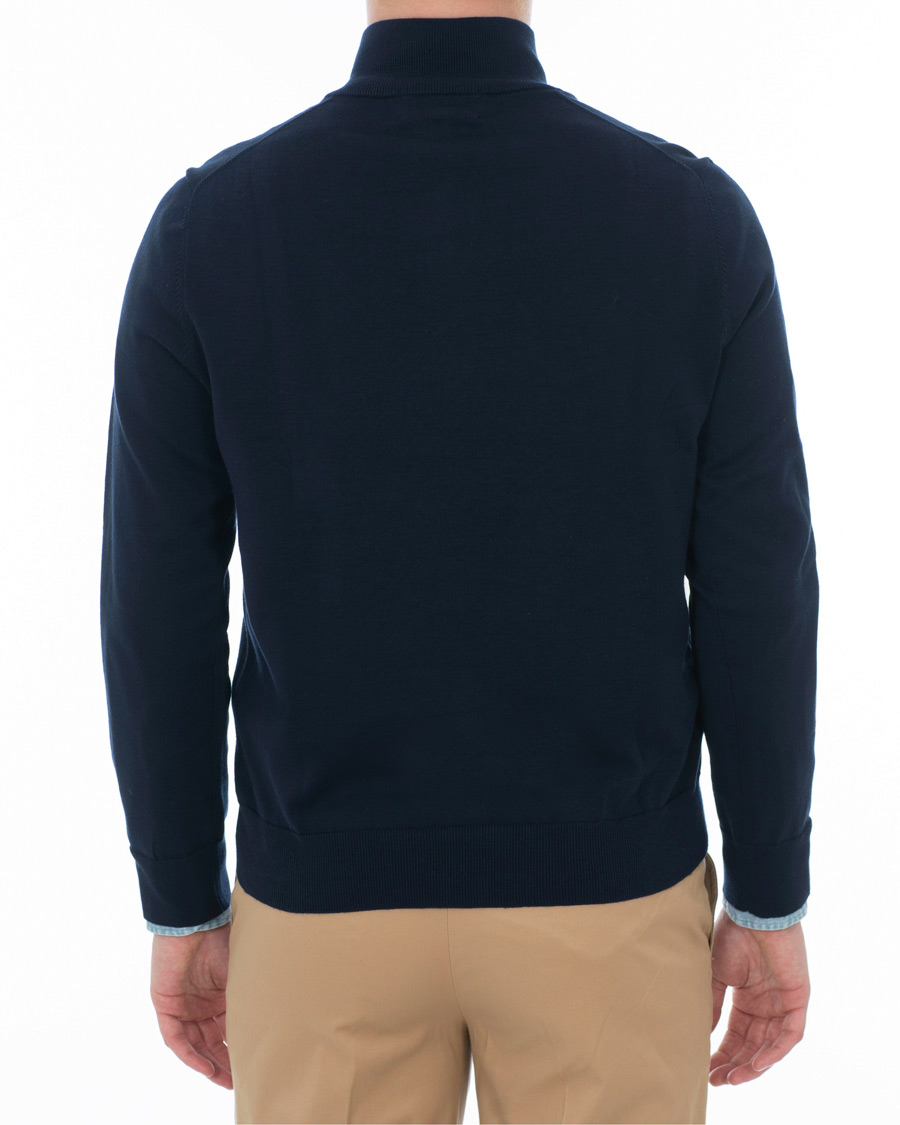 Herr | Tröjor | Brooks Brothers | Cotton Half Zip Sweater Navy